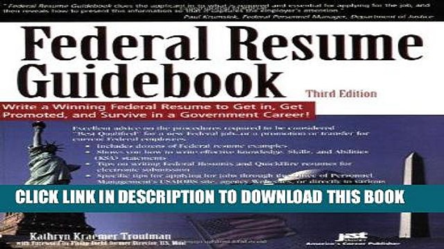 [Ebook] Federal Resume Guidebook: Write a Winning Federal Resume to Get in, Get Promoted, and