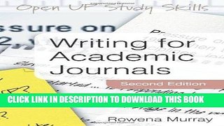 [Free Read] Writing for Academic Journals Free Online