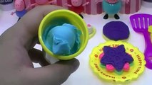 PLAYDOH FROZEN! biscuits en fête cake, make play doh cupcakes for peppa pig español toys