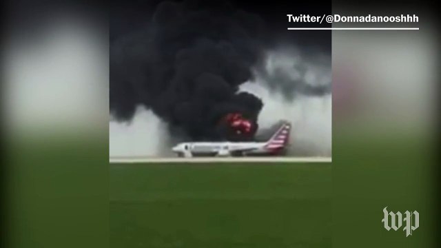 American Airlines plane evacuated after fire