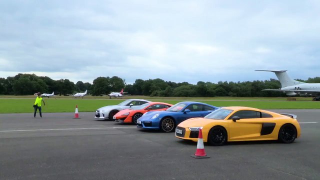McLaren 570S vs Porsche 911 Turbo S vs Audi R8 vs Nissan GT-R