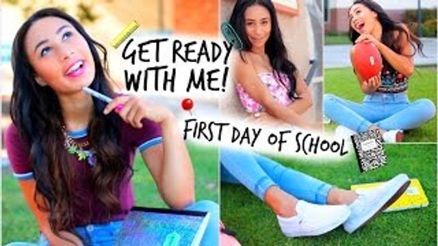 Get Ready With Me! First Day Of School Hair Makeup + 3 Denim Outfits