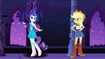 My Little Pony Equestria Girls Applejack,Rarity Transform Into Crazy Gem Rarity,Creepy Applejack
