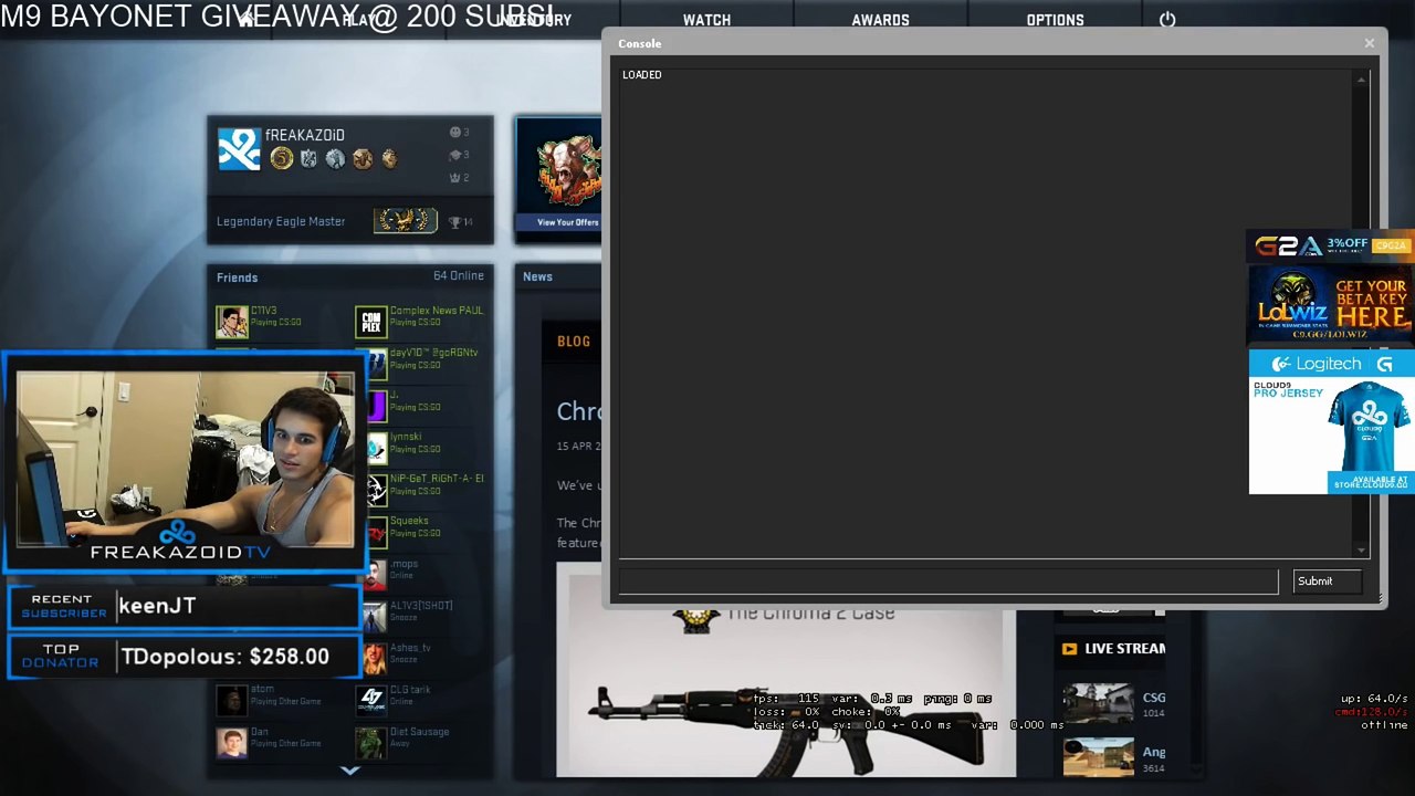 CSGO  fREAKAZOiD vs the Cloud9 chair