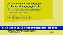 New Book Knowledge Unplugged: The McKinsey Global Survey of Knowledge Management