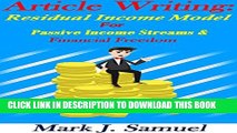 New Book Article Writing: Residual Income Model For Passive Income Streams   Financial Freedom