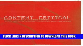 New Book Content Critical: Gaining Competitive Advantage Through High-Quality Web Content