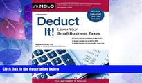 Big Deals  Deduct It!: Lower Your Small Business Taxes  Best Seller Books Most Wanted