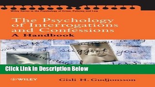 Books The Psychology of Interrogations and Confessions: A Handbook Free Online