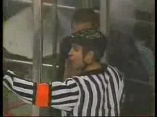 Funny goalie cleans the glass