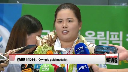 Olympic golf champion Park Inbee returns home from Rio