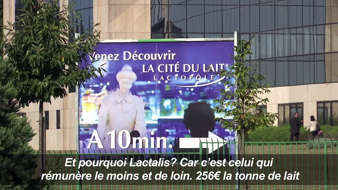 Lait: manifestation de producteurs devant Lactalis à Laval