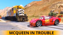 Lightning McQueen Train Trouble in Spiderman Cars Cartoon for Kids w Nursery Rhymes Children Songs