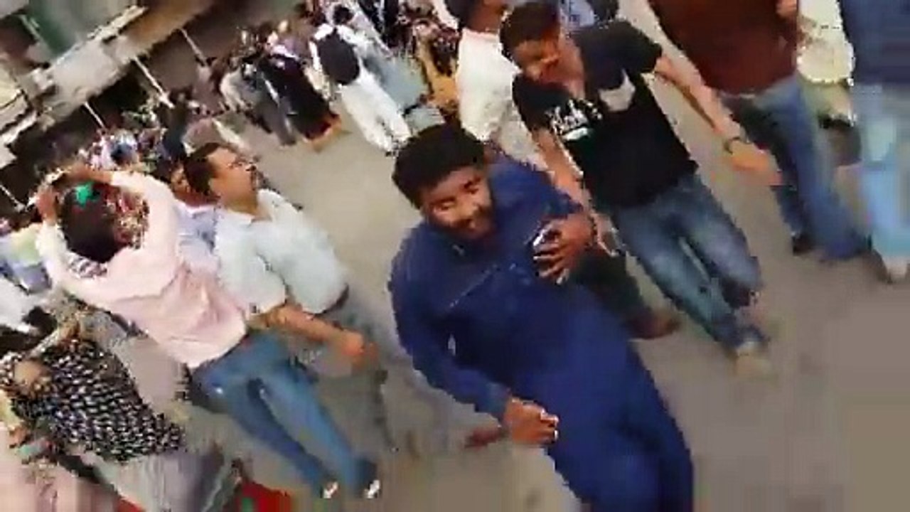 Gunfire, smashed windows at ARY News office as protest turns violent. MOBILE FOOTAGE