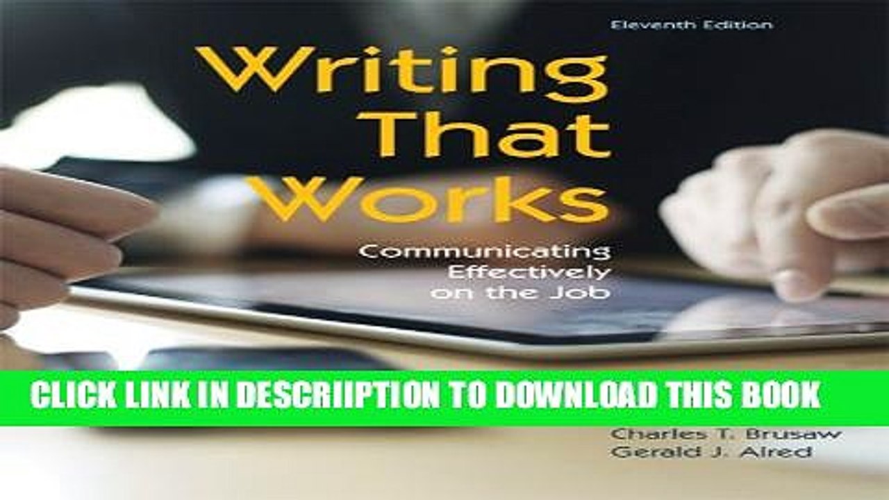 [PDF] Writing That Works: Communicating Effectively on the Job, 11th Edition Full Online