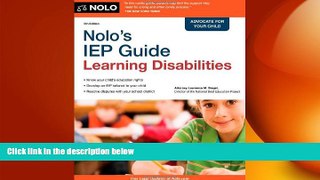 FREE DOWNLOAD  Nolo s IEP Guide: Learning Disabilities  BOOK ONLINE
