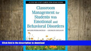 FAVORIT BOOK Classroom Management for Students With Emotional and Behavioral Disorders: A