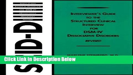 Ebook Interviewer s Guide to the Structured Clinical Interview for DSM-IV Dissociative Disorders