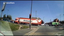 Lorry crash caught on dashcam near Liverpool Royal Hospital