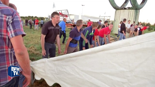 Les producteurs de lait s'installent devant l'usine Lactalis de Laval