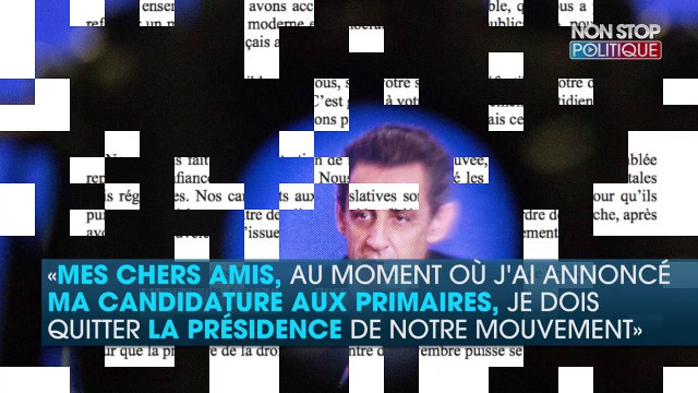 Primaire : la lettre d'adieu de Nicolas Sarkozy aux adhérents des Républicains