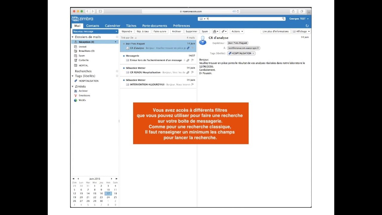 Guide d'utilisation de votre boite aux lettres Zimbra