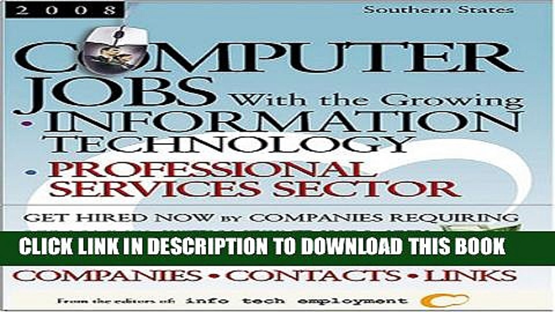 Pdf Computer Jobs With The Growing Information Technology Professional Services Sector 2008 Video Dailymotion