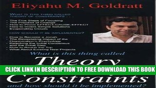 New Book What Is This Thing Called Theory of Constraints