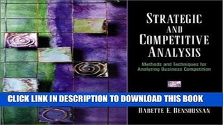 New Book Strategic and Competitive Analysis: Methods and Techniques for Analyzing Business