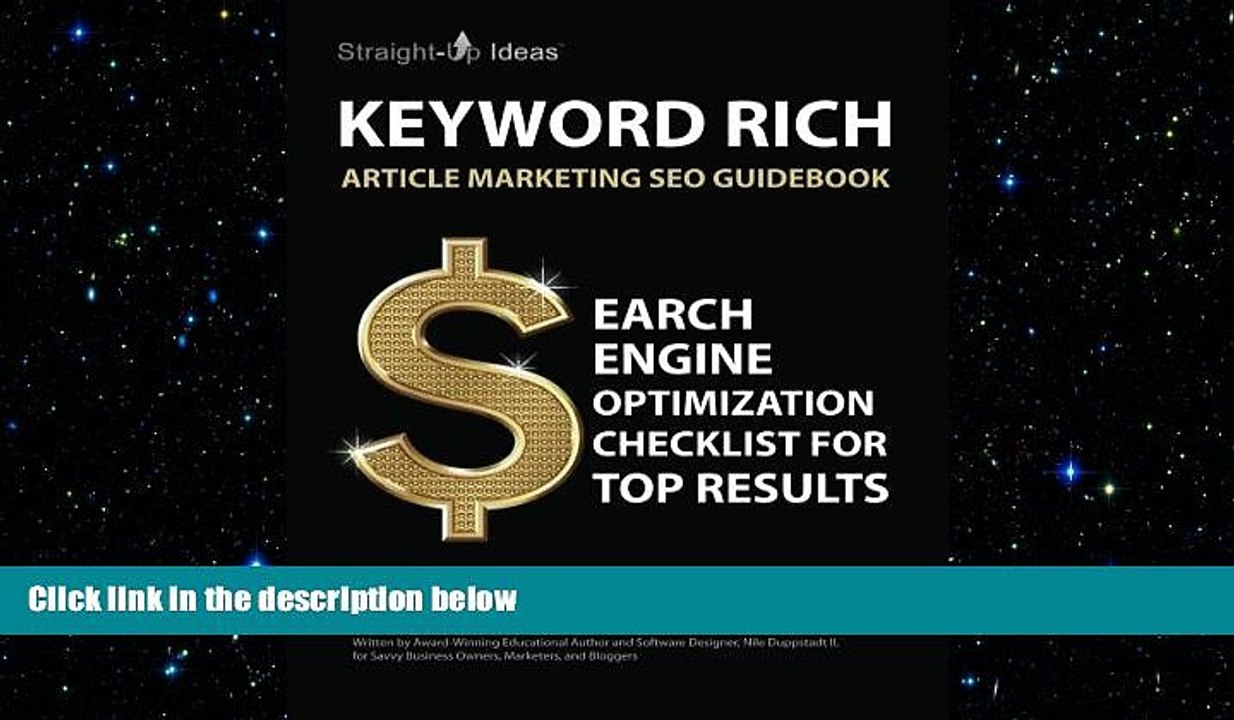 FREE PDF  KEYWORD RICH: Article Marketing SEO Guidebook: Search Engine Optimization Checklist for