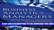New Book Business Analytics for Managers: Taking Business Intelligence Beyond Reporting