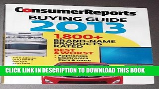 Collection Book Consumer Reports Buying Guide 2013