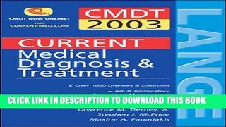 New Book Current Medical Diagnosis   Treatment: 2003