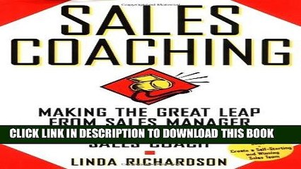 New Book Sales Coaching: Making the Great Leap from Sales Manager to Sales Coach