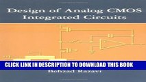 New Book Design of Analog CMOS Integrated Circuits