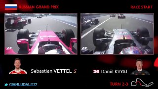 Kvyat-Vettel crash Russian GP 2016