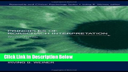 [Best] Principles of Rorschach Interpretation (Lea Series in Personality and Clinical Psychology)