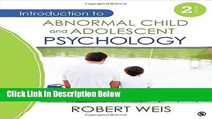 [Get] Introduction to Abnormal Child and Adolescent Psychology Free New