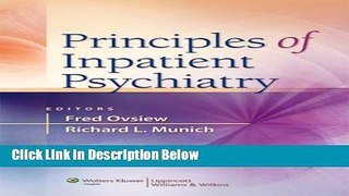 [Reads] Principles of Inpatient Psychiatry Online Books