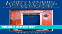 [Best Seller] Forty Studies that Changed Psychology: Explorations into the History of