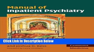 [Fresh] Manual of Inpatient Psychiatry (Cambridge Medicine (Paperback)) Online Ebook