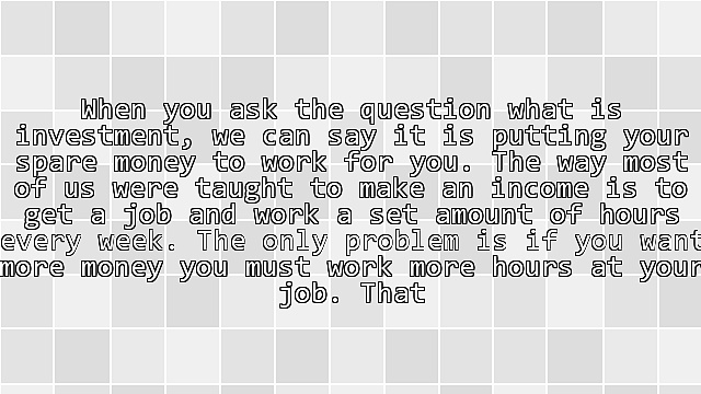 What Is Investment for the Beginner?