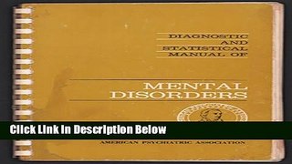 [Get] DSM-II Diagnostic And Statistical Manual of Mental Disorders Online New