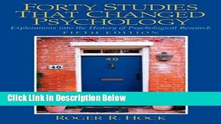 [Get] Forty Studies that Changed Psychology: Explorations into the History of Psychological