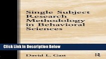[Get] Single Subject Research Methodology in Behavioral Sciences Free New