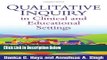 [Get] Qualitative Inquiry in Clinical and Educational Settings Free New