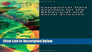 [Get] Categorical Data Analysis for the Behavioral and Social Sciences Online New