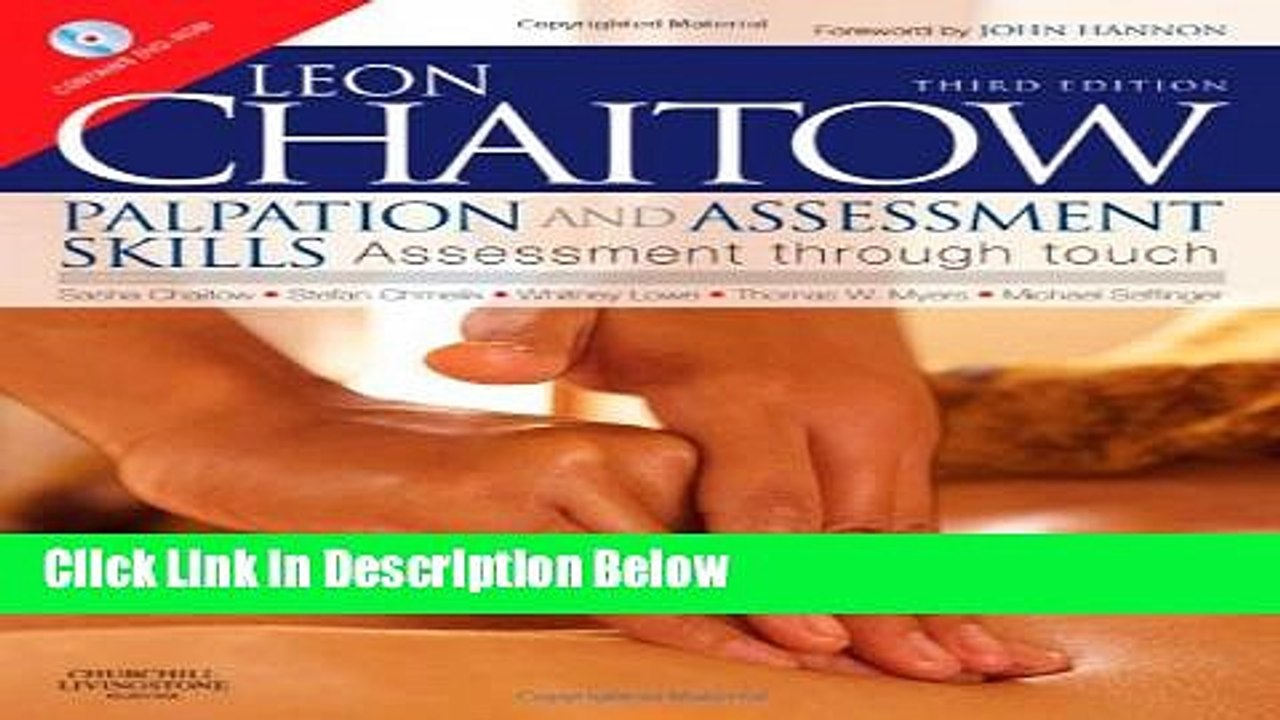[Fresh] Palpation and Assessment Skills: Assessment Through Touch, 3e (Chaitow, Palpation and