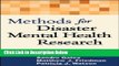 [Get] Methods for Disaster Mental Health Research Online PDF