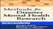 [Reads] Methods for Disaster Mental Health Research Free Ebook